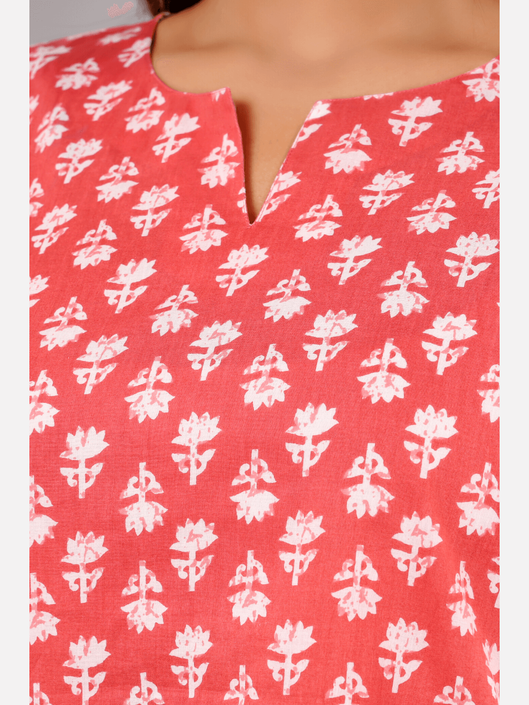 Coral Blush Block Printed Lounge Wear (6890383278277)